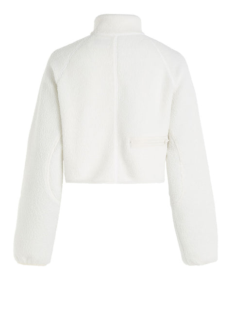 Felpa Calvin Klein Hybrid Sherpa da Donna - Bianco