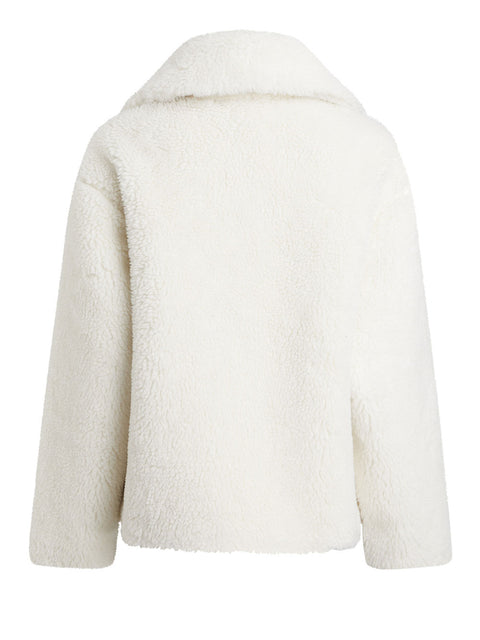 Giubbino Calvin Klein Short Sherpa da Donna - Avorio