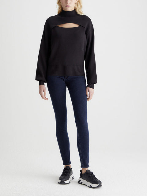 Pullover Calvin Klein Cut Out da Donna - Nero