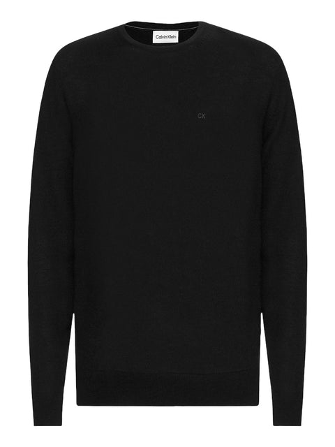 Maglione Calvin Klein Merino Crew Neck da Uomo - Nero