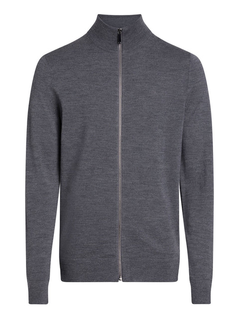 Cardigan Calvin Klein Merino Zip da Uomo - Grigio