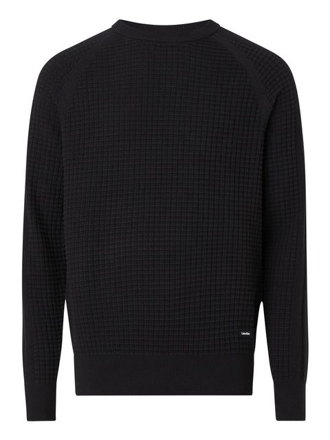 Pullover Calvin Klein Texture Mix da Uomo - Nero