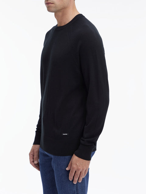 Maglione Calvin Klein Merino Comfort da Uomo - Nero