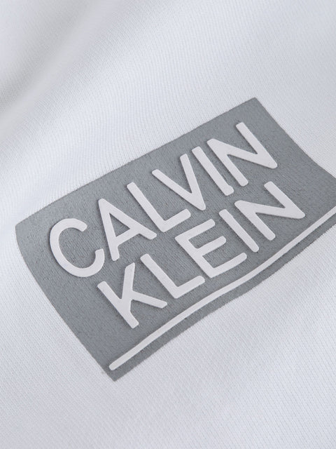 Felpa Calvin Klein Gloss Stencil Logo S da Uomo - Bianco