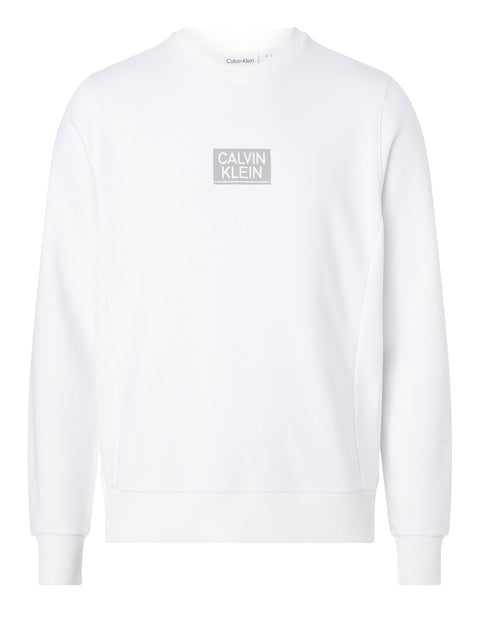 Felpa Calvin Klein Gloss Stencil Logo S da Uomo - Bianco