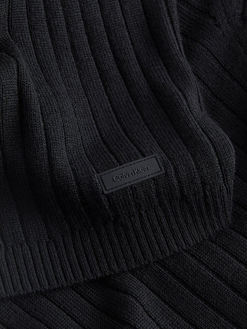 Pullover Calvin Klein Merino Rib da Uomo - Nero