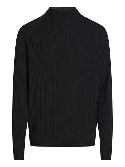 Pullover Calvin Klein Merino Rib da Uomo - Nero