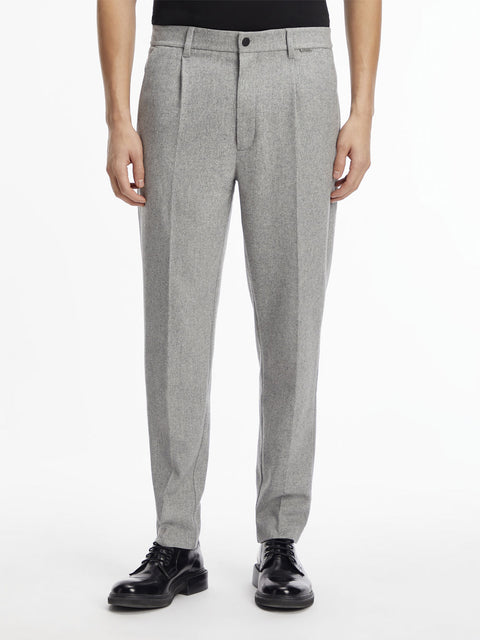 Pantalone Chino Calvin Klein Heavier Wool-Blend da Uomo - Grigio