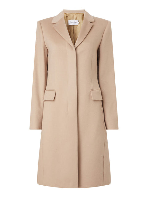 Cappotto Calvin Klein Essential Wool Coat da Donna - Beige