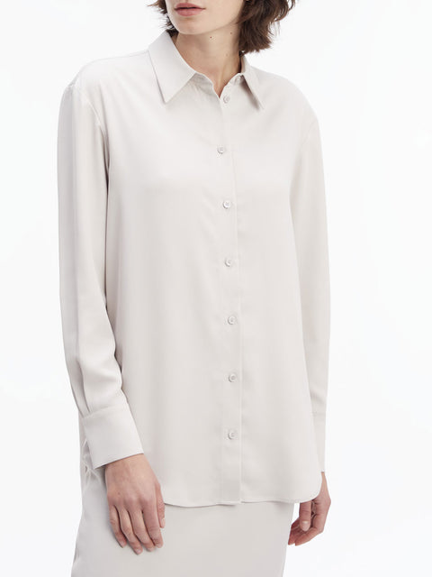 Camicia Calvin Klein Recycled Cdc Relaxed da Donna - Avorio