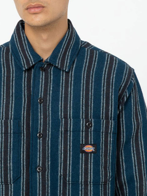 Camicia Dickies Hope Stripe da Uomo - Blu Nero