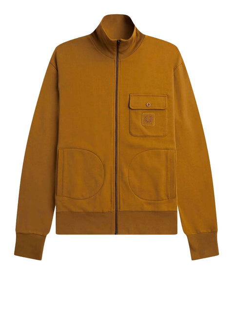 Felpa Zip Fred Perry Funnel Neck da Uomo - Giallo