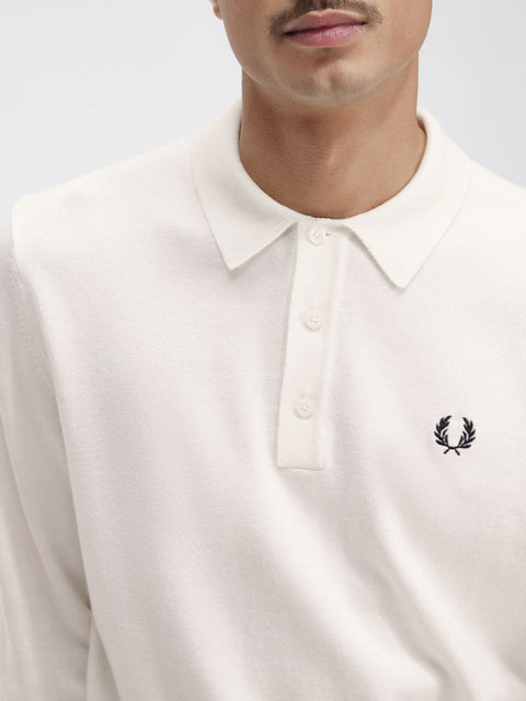 Polo Fred Perry Classic Knitted da Uomo - Avorio