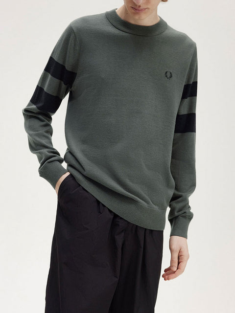 Pullover Fred Perry Tipped Jumper da Uomo - Verde