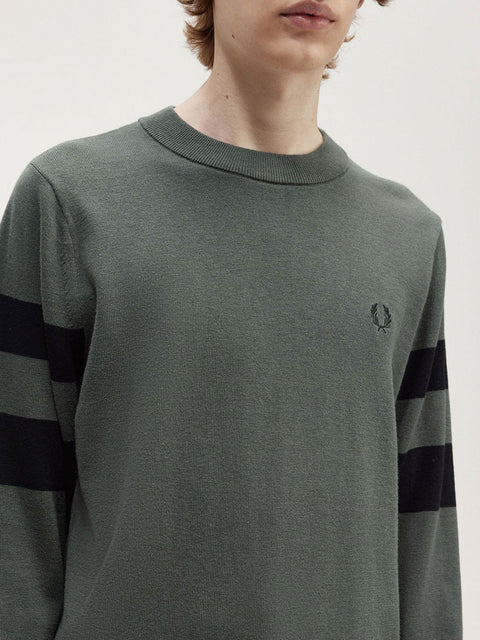 Pullover Fred Perry Tipped Jumper da Uomo - Verde