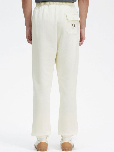 Pantalone Tuta Fred Perry Bottoms With Badge da Uomo - Beige