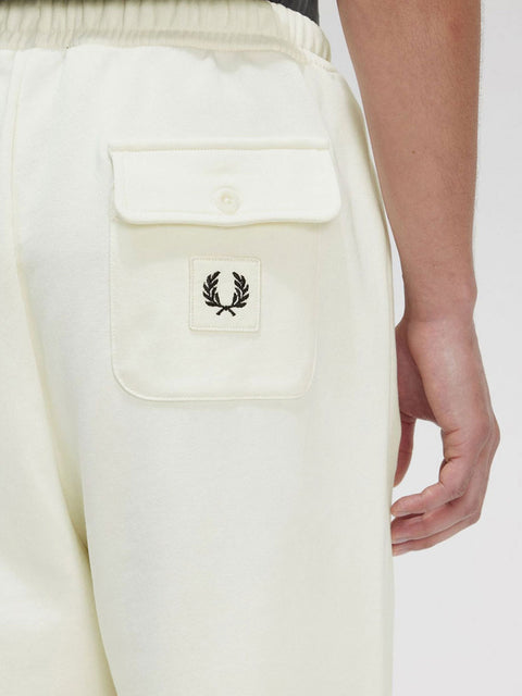 Pantalone Tuta Fred Perry Bottoms With Badge da Uomo - Beige