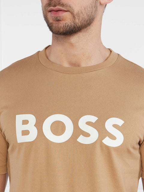 T-shirt Hugo Boss Tiburt da Uomo - Beige