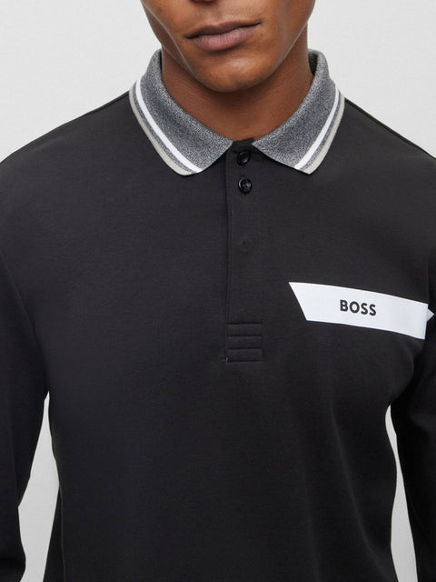 Polo Hugo Boss Plisy da Uomo - Nero