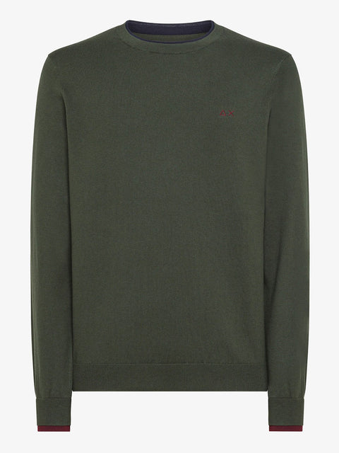 Pullover Sun68 Round Double Rib da Uomo - Verde