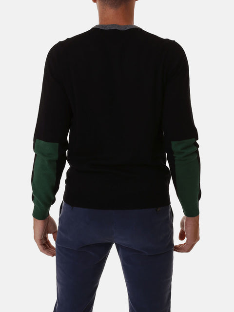 Pullover Sun68 Round Big Elbow da Uomo - Nero