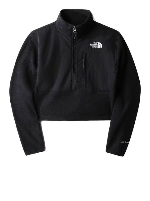 Felpa Zip The North Face Denali Crop da Donna - Nero