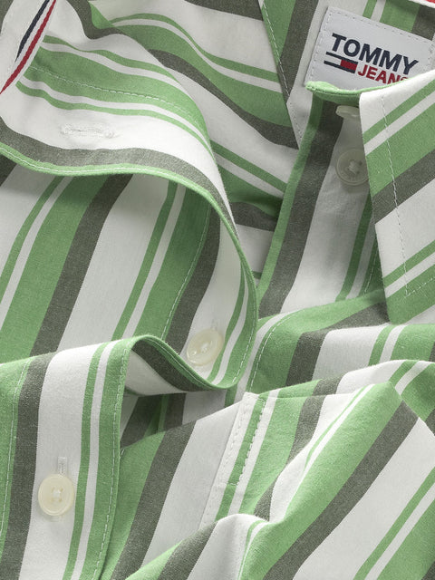 Camicia Casual Tommy Hilfiger Ovr Stripe da Donna - Verde