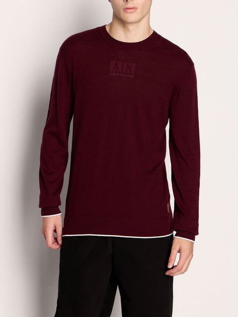 Pullover Armani Exchange da Uomo - Bordeaux