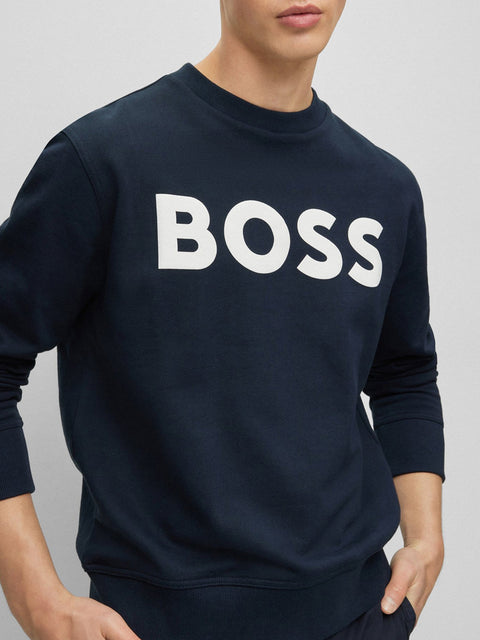 Felpa Hugo Boss Webasiccrew da Uomo - Blu