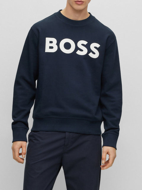 Felpa Hugo Boss Webasiccrew da Uomo - Blu