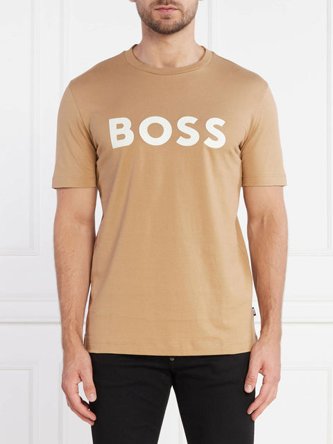 T-shirt Hugo Boss Tiburt da Uomo - Beige